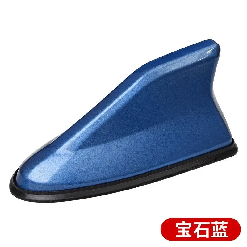 Car Shark Fin Antenna Cover Universal Carbon Fiber Look Radio Signal Aerials Roof Exterior Accessories Decoration for SUV Truck Oasis Select Blue