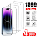 4PCS Tempered Glass for iPhone 14 Pro Max 14 Plus 14Pro Screen Protector for iPhone 13 15 12 11 Pro Max 12Mini 13 Mini Glass Oasis Select For iPhone 14 4PCS Tempered Glass