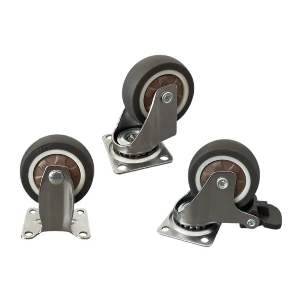 4pcs 1 1.25 1.5 2 Inch Furniture Caster Soft Rubber Universal Wheel Swivel Caster Roller Wheel For Platform Trolley Accessories Oasis Select