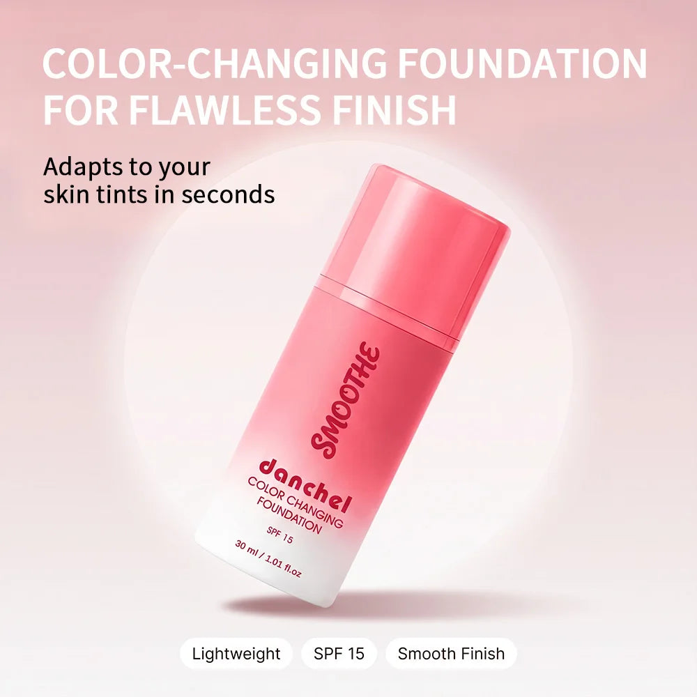 Color Changing Foundation Long-Lasting Full Coverage Liquid Foundation Adapts Skin Tone Sun Protection Natural Finish Face Makeu Oasis Select