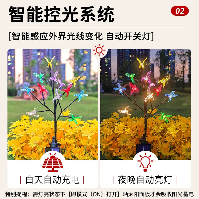 Best-selling Garden Solar Hummingbird Branch Light, Firefly LED Garden Outdoor Lawn Light Oasis Select