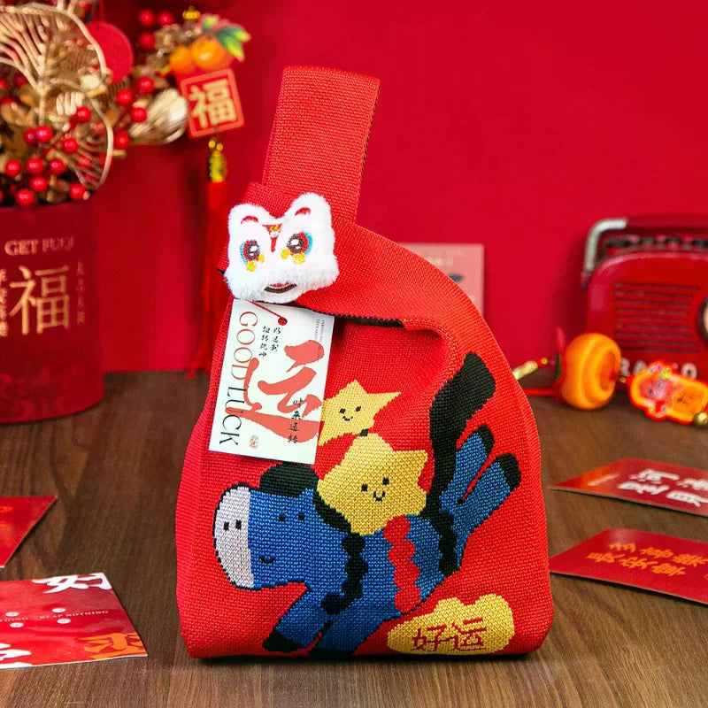 Year of the Horse Knitted Tote Bag | Reusable Gift Bag 2026