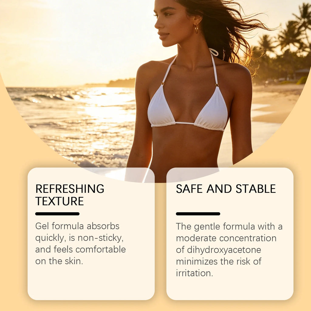 Carroten Gentle Tanning Gel Natural-Looking Sunless Tanner for Body Streak-Free Gradual Tan Hydrating Body Bronzer Non-Greasy Oasis Select