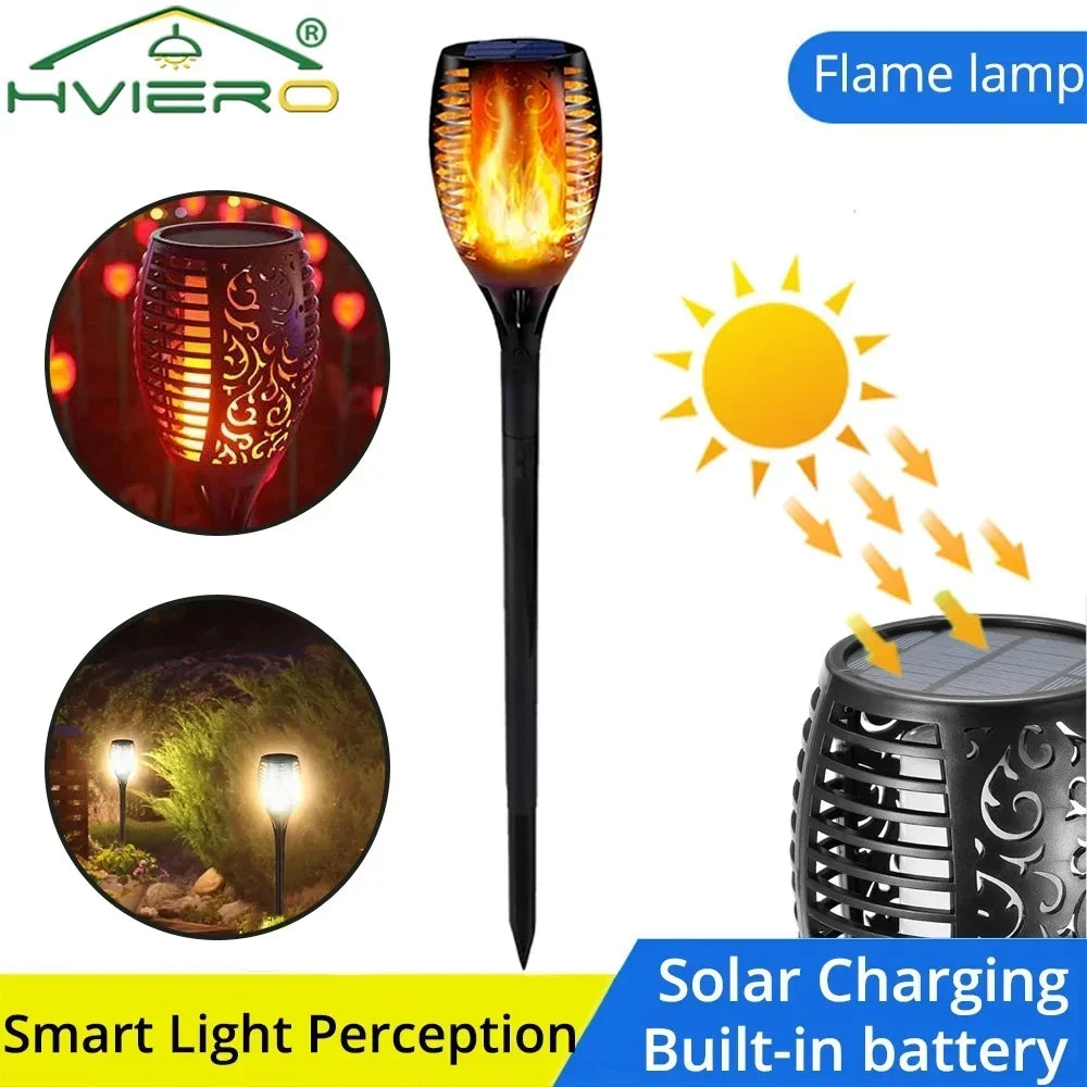 Solar Flame Torch Light 51 LED Outdoor Garden Stake Lamp