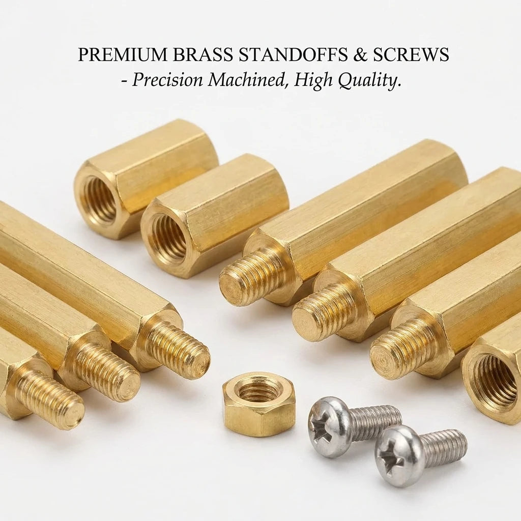 176pcs M3 Motherboard Standoffs And Screws Kit Hex Male-Female Brass Spacer Standoffs Laptop Construction Kit Oasis Select