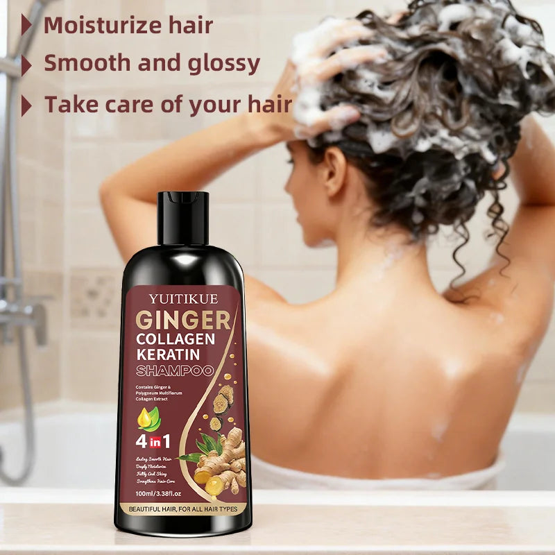 YUITIKUE Ginger Collagen Shampoo – Smooth & Glossy Hair 100ml