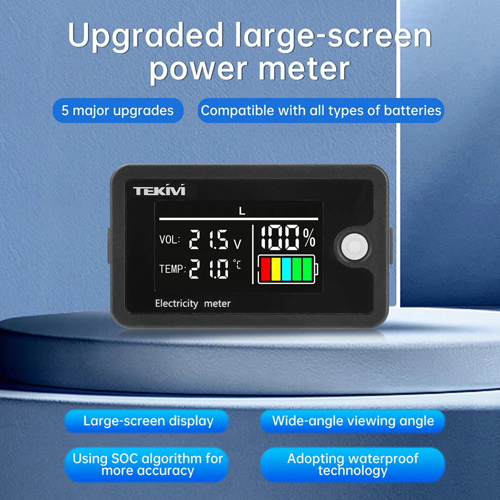 DC 8-100V High Precision LCD Digital Display Voltage and Electricity Indicator Ternary/Lithium Iron/Acid Battery Universal Oasis Select