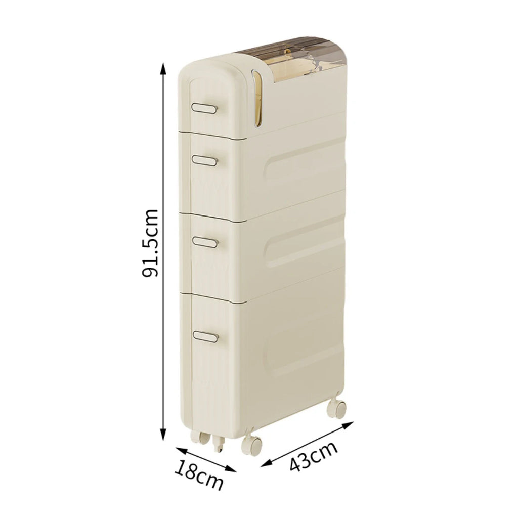 Multifunctional crevice storage cabinet, drawer type plastic locker Oasis Select 4 layersA