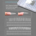 240Pcs Reusable Dual Nail Forms – Almond & Coffin Extension Molds Nail Extension Forms Oasis Select Transparent