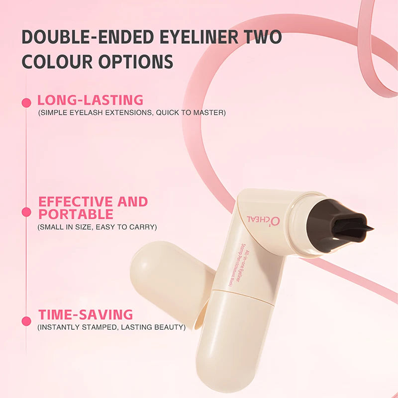 O'CHEAL All-in-one Rotating Eyeliner Stamp Pen Quick Eye Makeup Double-Ended Eyeliner Waterproof Long-Lasting Stamp Eyeliner Oasis Select