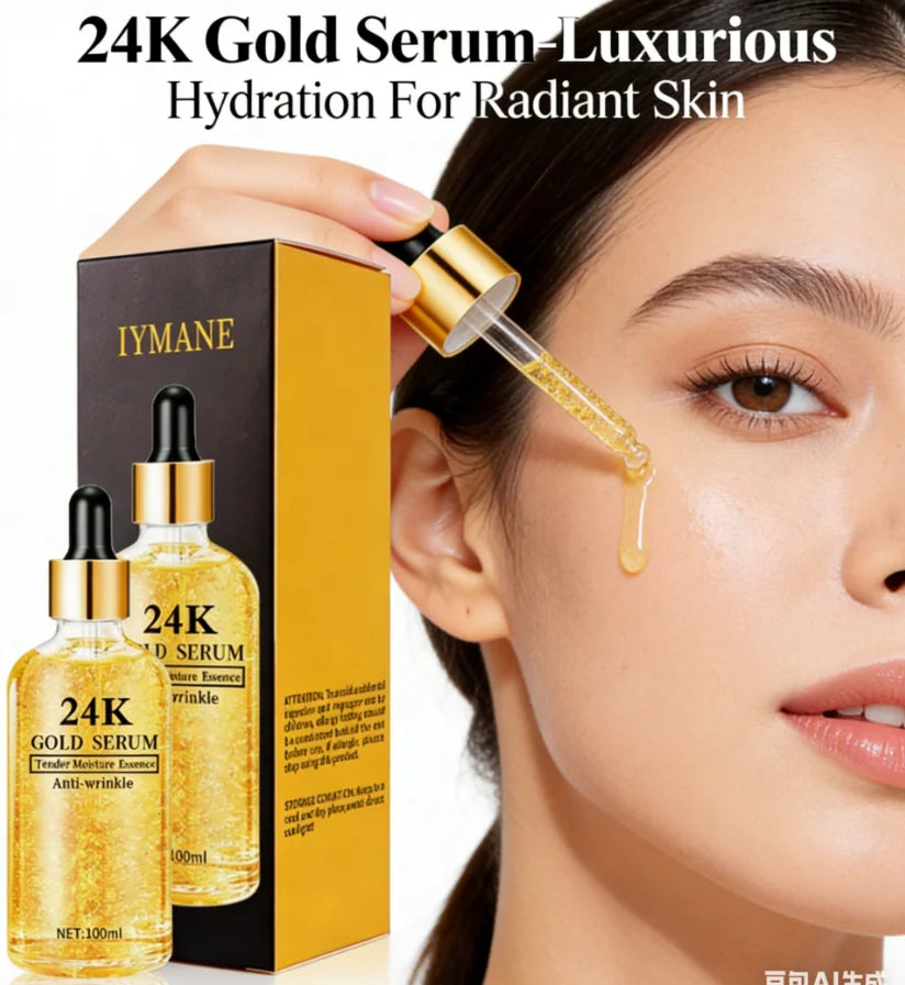 24K Gold Hyaluronic Acid Serum – Brightening & Hydrating 100ml Brightening Face Serum Oasis Select