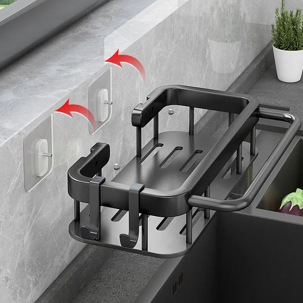 No-Drill Stainless Steel Kitchen Sink Organizer & Drainer Rack