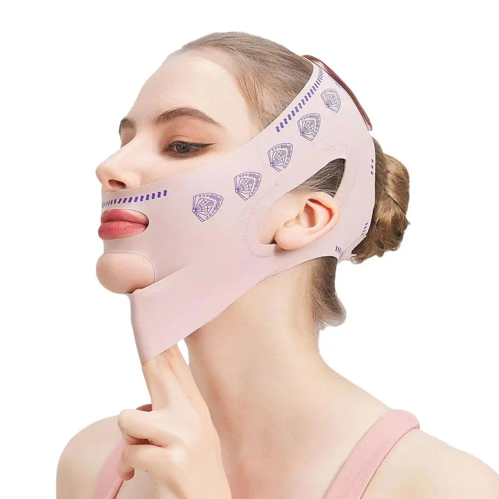 Double-deck Face Slimming Bandage Face Lifting Belt V Line Face Slimming Strap Double Chin Tightener Slim Strap Facial Mask Tool Oasis Select A