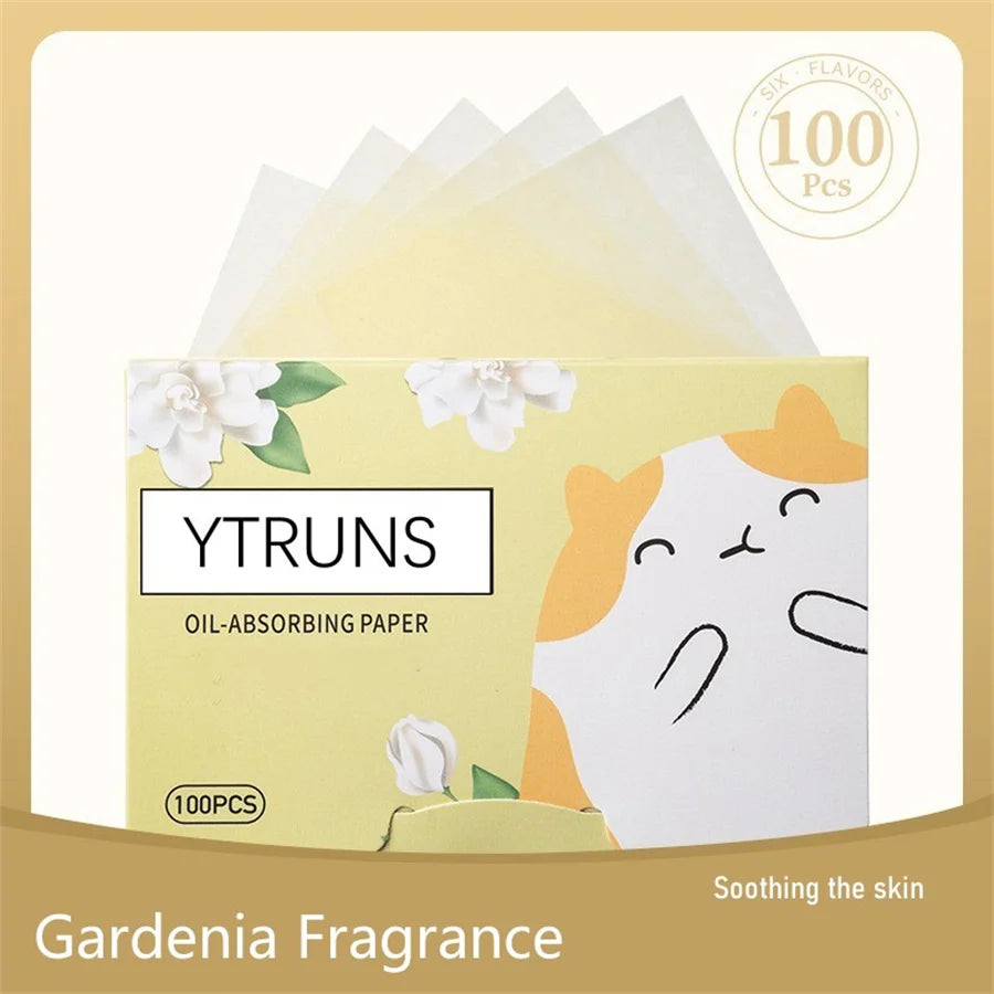 Oil Blotting Sheets 100pcs – Green Tea, Rose & Bamboo Charcoal