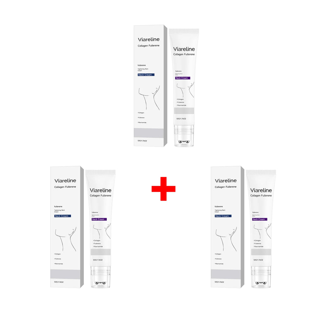 Collagen Neck Cream Roller Massage Tightening Neck Cream Reduce Neck Lines Reduce Double Chin Firming Lifting Brighten Skin Care Oasis Select 3pcs