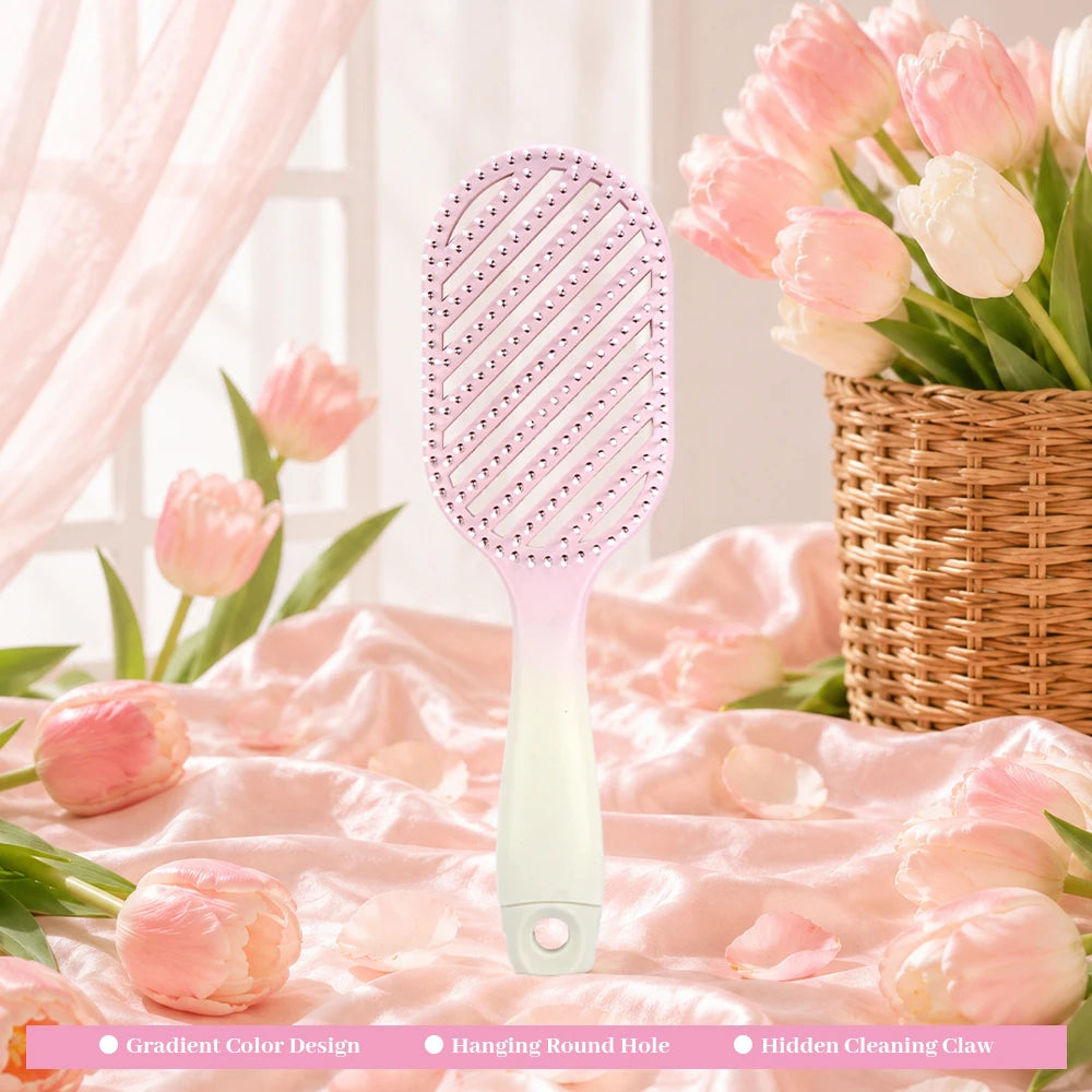Hollow Out Detangling Hair Brush – Scalp Massage Comb Dry & Wet