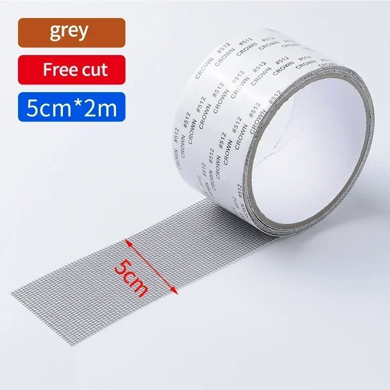 Waterproof Window Screen Repair Tape Window Fix Self-adhesive Net Patch Anti-Insect Mosquito Mesh Broken Hole Repair stick Oasis Select Gray 1pcs