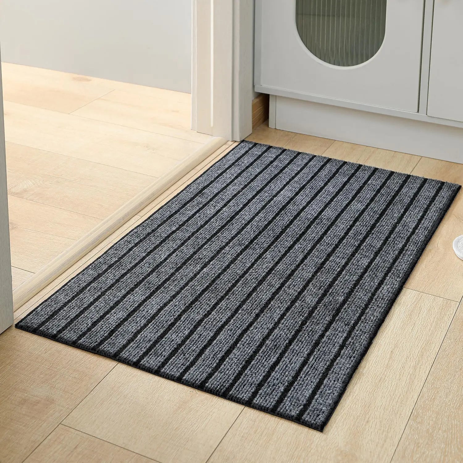 Modern Minimalist Square Floor Mat - Durable, Stain/Fade Resistant, Non-Slip Rubber Backing, Machine Washable for Indoor/Outdoor Oasis Select
