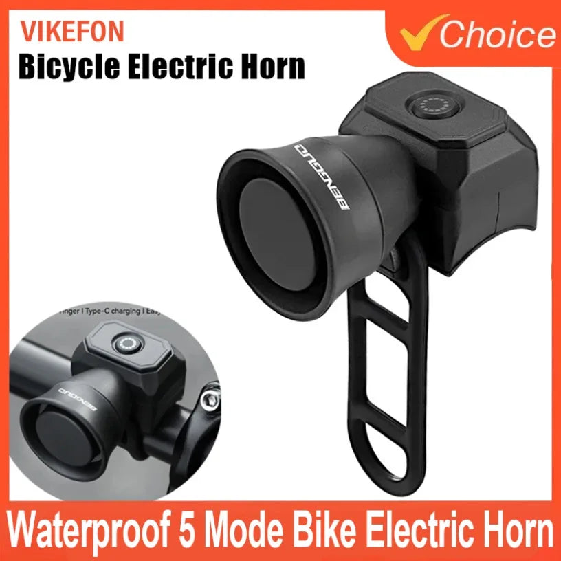 5 Mode Bike Electric Bell Horn Cycling USB Charging Motorcycle Ring Antitheft Waterproof Alarm Mountain Road Bicycle Accessories Oasis Select
