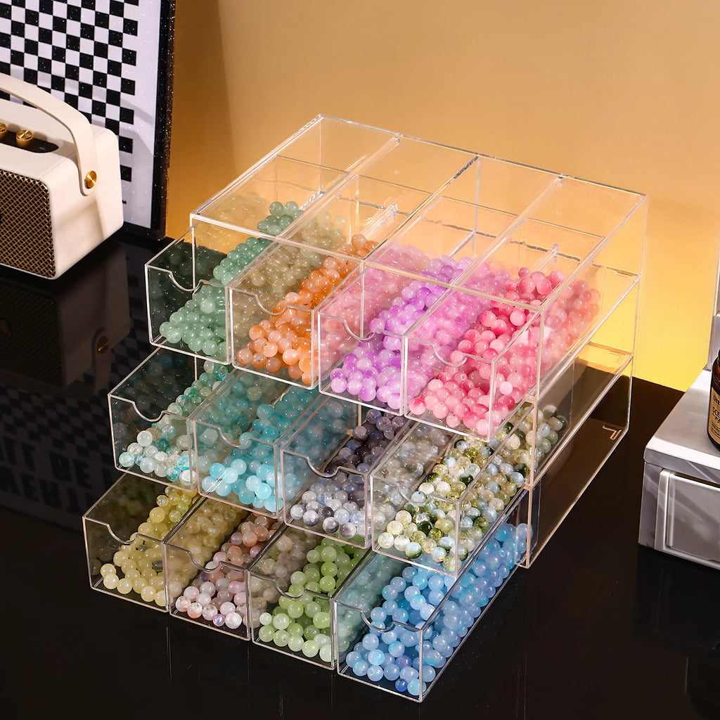1pc Desktop 1-Layer 4-Panel Bracelet Organizer Suitable for Jewelry, Hair Accessories, Drawer Style Storage Box, Durable Plastic Oasis Select