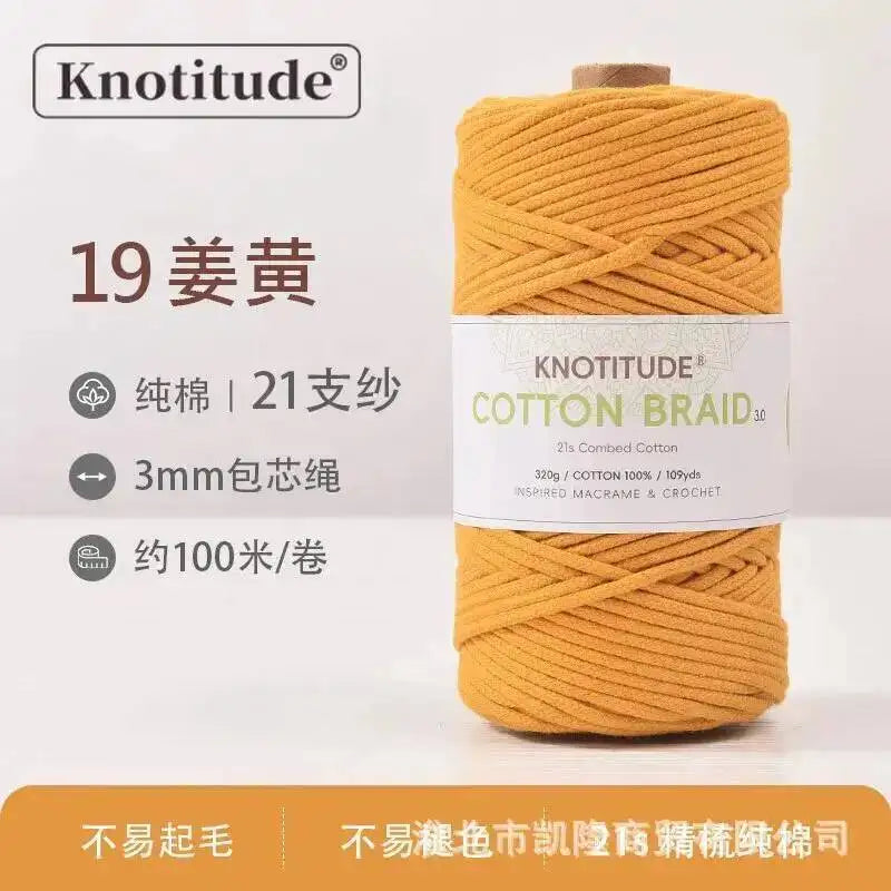 Macrame Braid Cotton Cord 109Yards Pure Rope Bracelet Knots DIY Craft