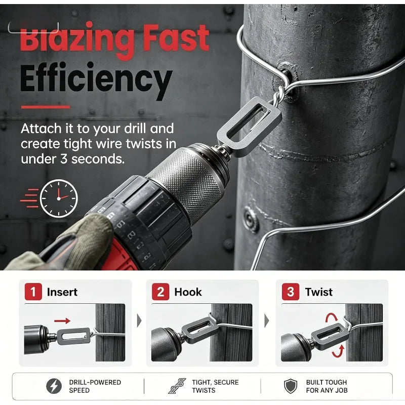 Drill Chuck Duty Drill Wire Twister Tool For 9 And 11 Fence Wire Tying Chain Link Fence Twister For Electric Drill Twist Sleeve Oasis Select