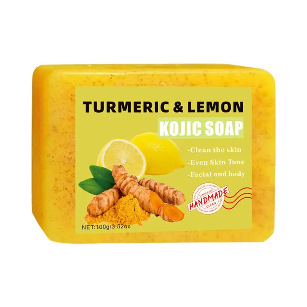 Turmeric Kojic Acid Lemon Soap Bar, Soap Bar Brighten Even Skin Vitamin E, Gentle Lemon Soap For Face,Body Wash Oasis Select 1pc