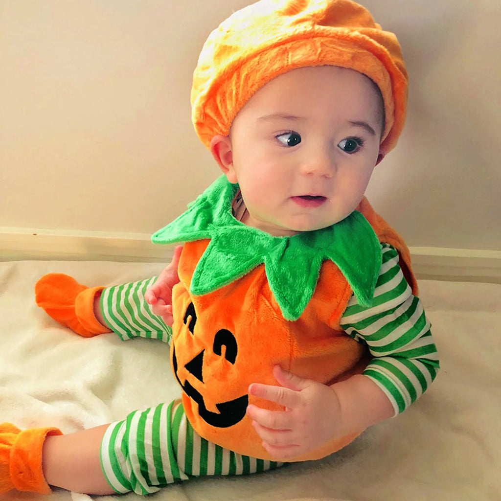 Halloween Pumpkin Costume Kids Children Hat Cosplay for Baby Girls Boys Stage Performance Holiday Party Clothing Suit Gifts Oasis Select