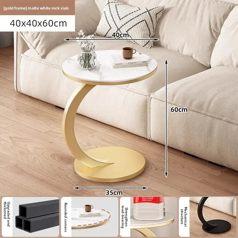 Coffee table marble side table sofa side table balcony small round table bedside table creative corner table small table Oasis Select YG-40CM-JIN