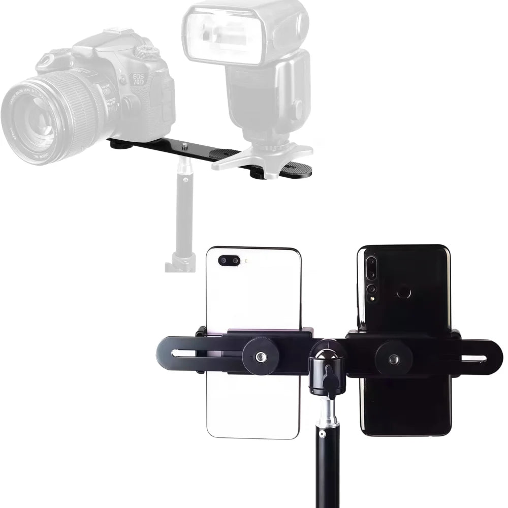1/4" Dual Flash Bracket Extension Bar for DSLR & LED Stands