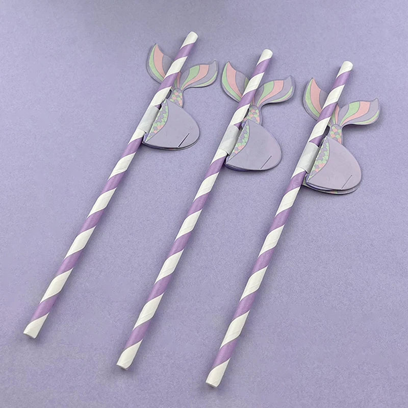 New 10pcs Mermaid Tail Honeycomb Straw Under the Sea Party Decor Girl Mermaid Birthday Decorations Litte Mermaid Party Favor Oasis Select