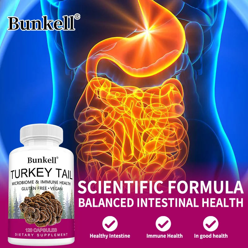 Turkey Tail Mushroom Capsules 850mg – Immune & Gut Health Mushroom Supplement Oasis Select