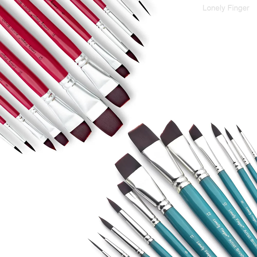 Face Paint Brush Set, 12/24/36Pcs Professional Artist Paint Brushes for Face & Body Painting Art Makeup Kit for Halloween Cospla Oasis Select 24Red BlueFace