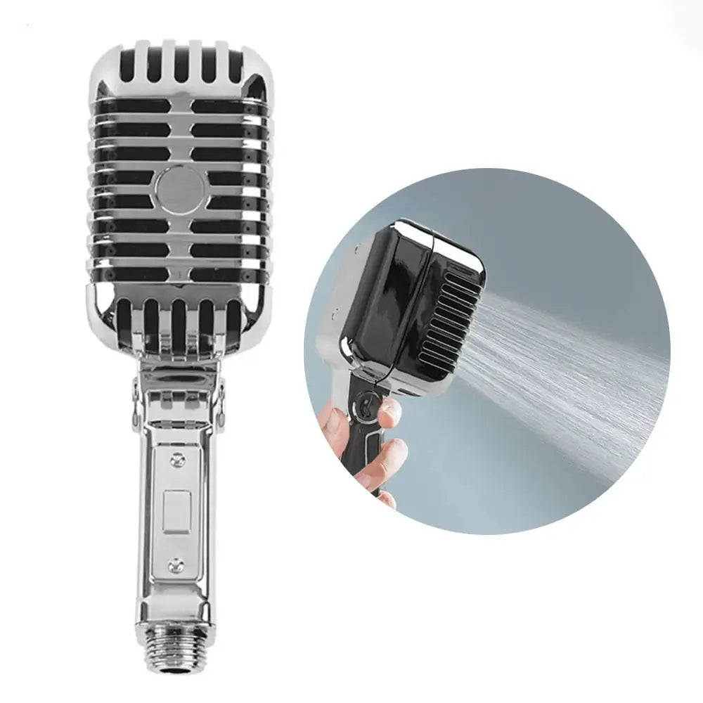 New High Pressure Microphone-shaped Shower Head Water Saving Funny Showerhead ABS Creative Shower Sprayer Bathroom Oasis Select