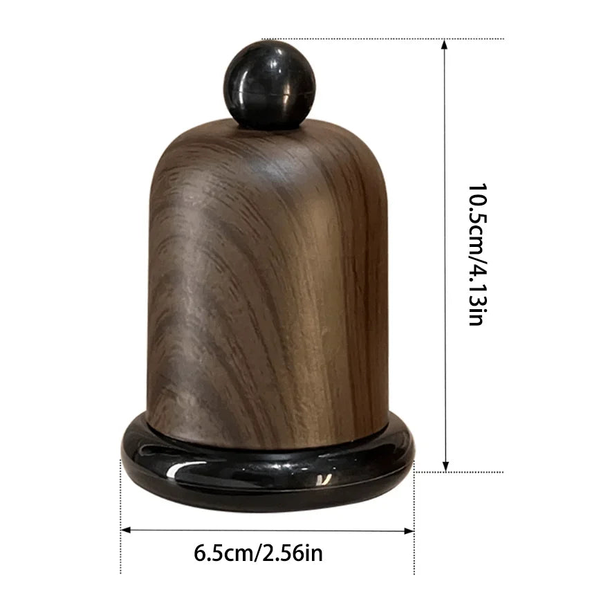 1PC Elegant Walnut Wood Toothpick Holder with Ball Top - Solid Wood Design, High-End Decor for Living Room & Kitchen, Portable Oasis Select 1pc
