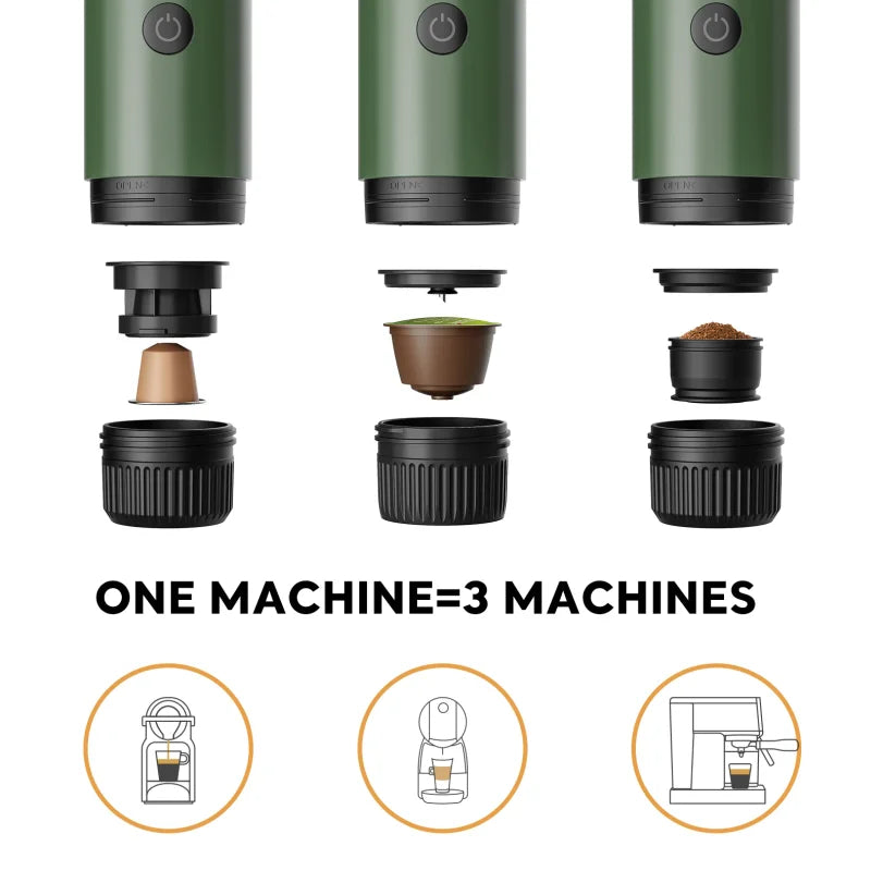 Portable Espresso Machine 3-in-1 Travel Coffee Maker for Camping Hiking Office Self-Heating with USB-C 2026new Oasis Select