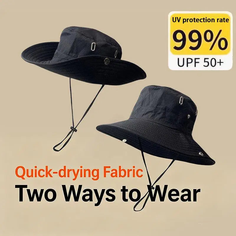 Quick Dry Wide Brim Bucket Hat for Men Women cap Breathable Adjustable Chin Strap Outdoor Hiking Fishing Sun Hat Oasis Select