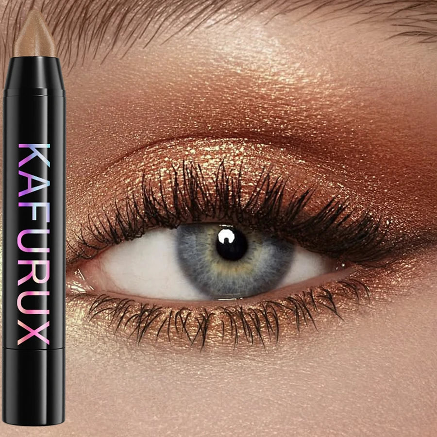 KAFURUX 24-Color Glitter Eyeshadow & Highlighter Pencil Waterproof