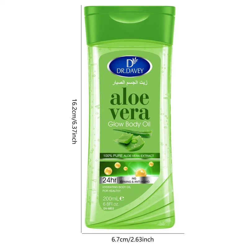 DR.DAVEY Aloe Vera Glow Body Oil 2×200ml | Hydrating Skin Oil