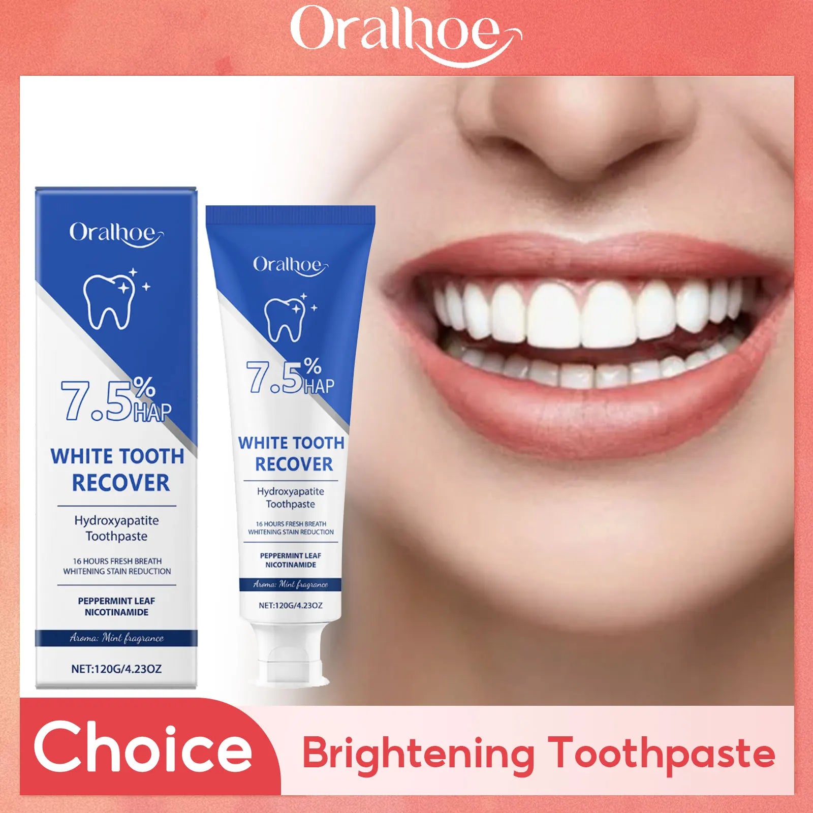 Hydroxyapatite Tooth Brighten Toothpaste Cleaning Oral Hygiene Dental Bleach Remove Plaque Freshen Breath Tooth Whiten Product Oasis Select