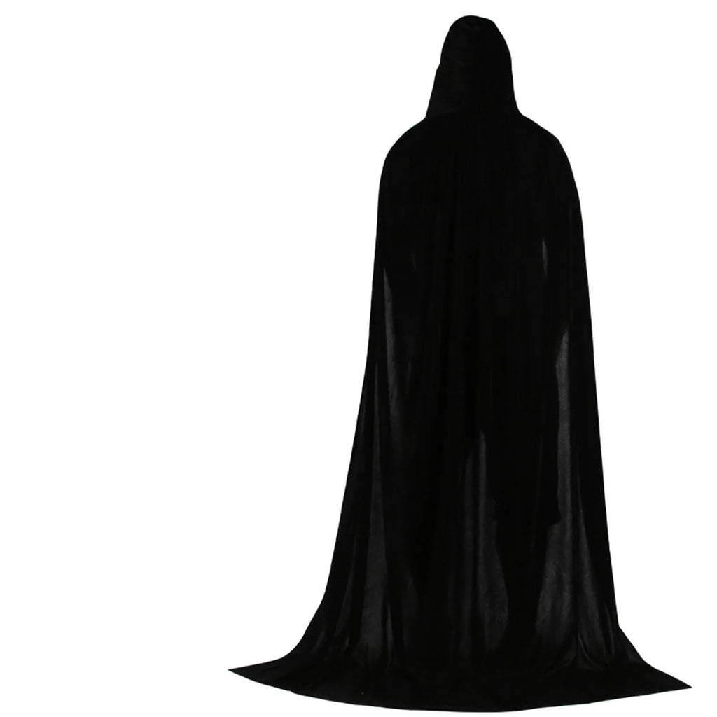 Hood Cloak Cosplay Medieval Long Cape Halloween Party Women Men Adult Long Mage Witchcraft Wicca Robe Conceal Gown Reenactment Oasis Select Black 130