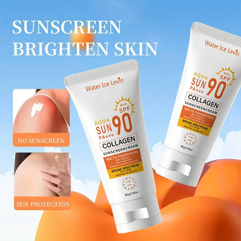 SPF 90 Collagen Sunscreen Cream – Matte, Reef Safe, Sensitive Skin Sunscreen Cream Oasis Select