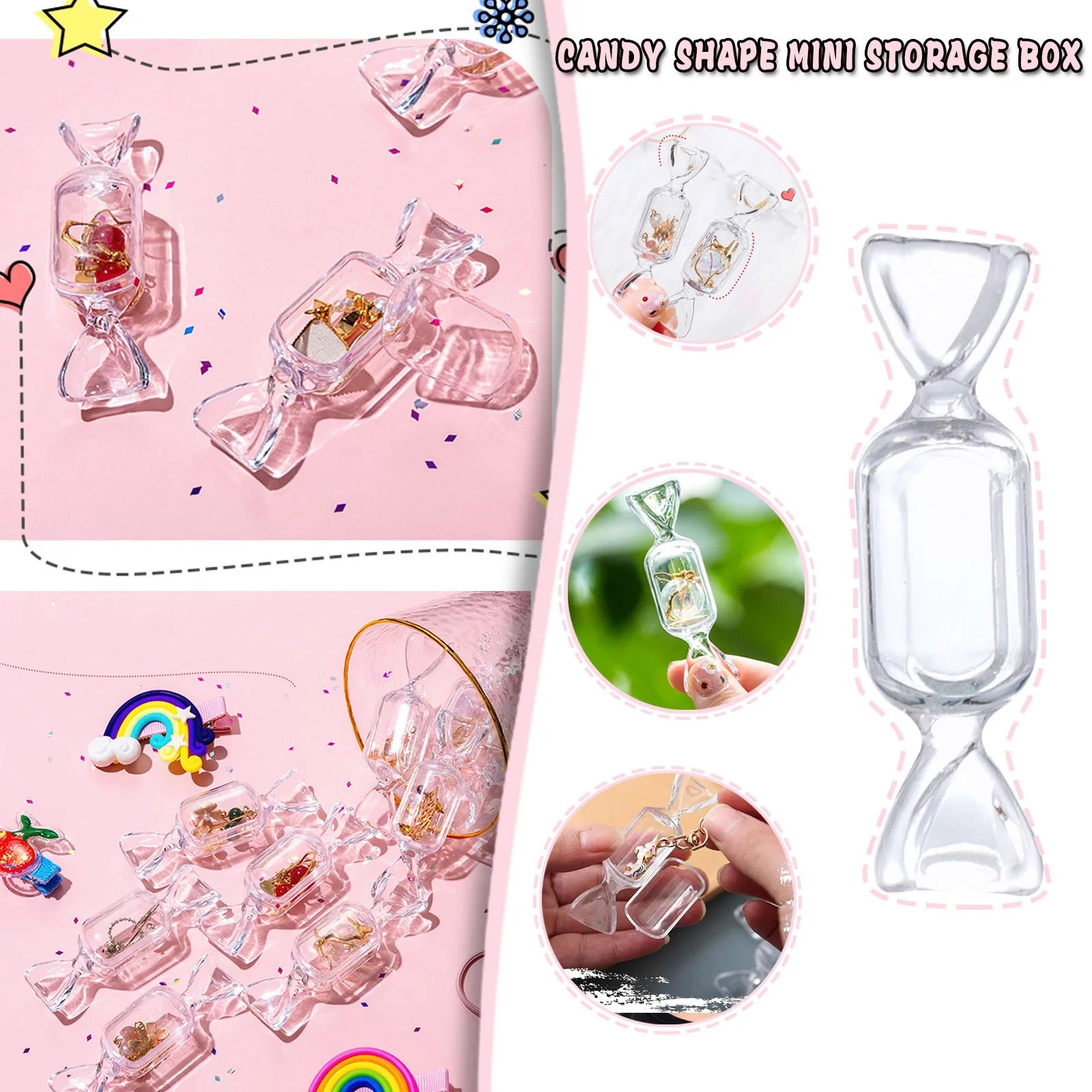 Candy Shape Transparent Jewelry & Mini Storage Box Organizer Jewelry Storage Box Oasis Select