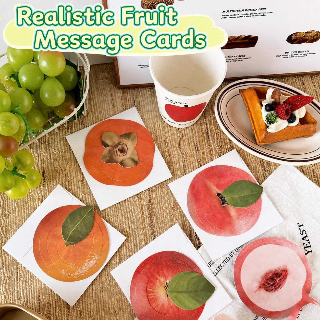 3D Fruit Shaped Greeting Card | Ink-Wash Folding Card & Envelope