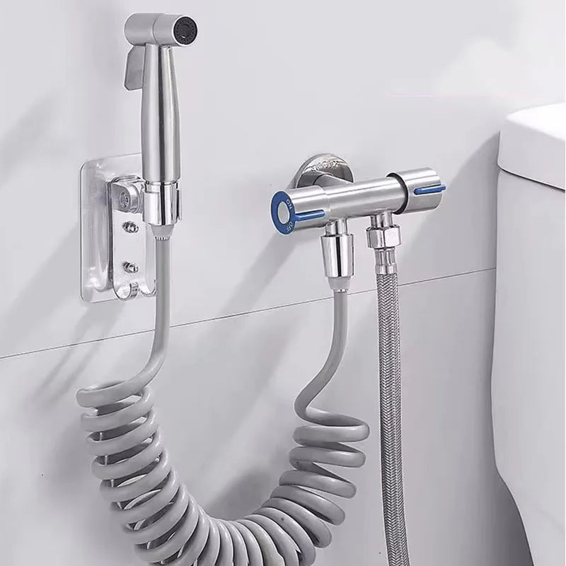 Personal Care Hand Held Spray Portable Bidet Toilet Sprayer Dual Control Angle Valve Stainless Steel Bathroom Accessories Bidets Oasis Select