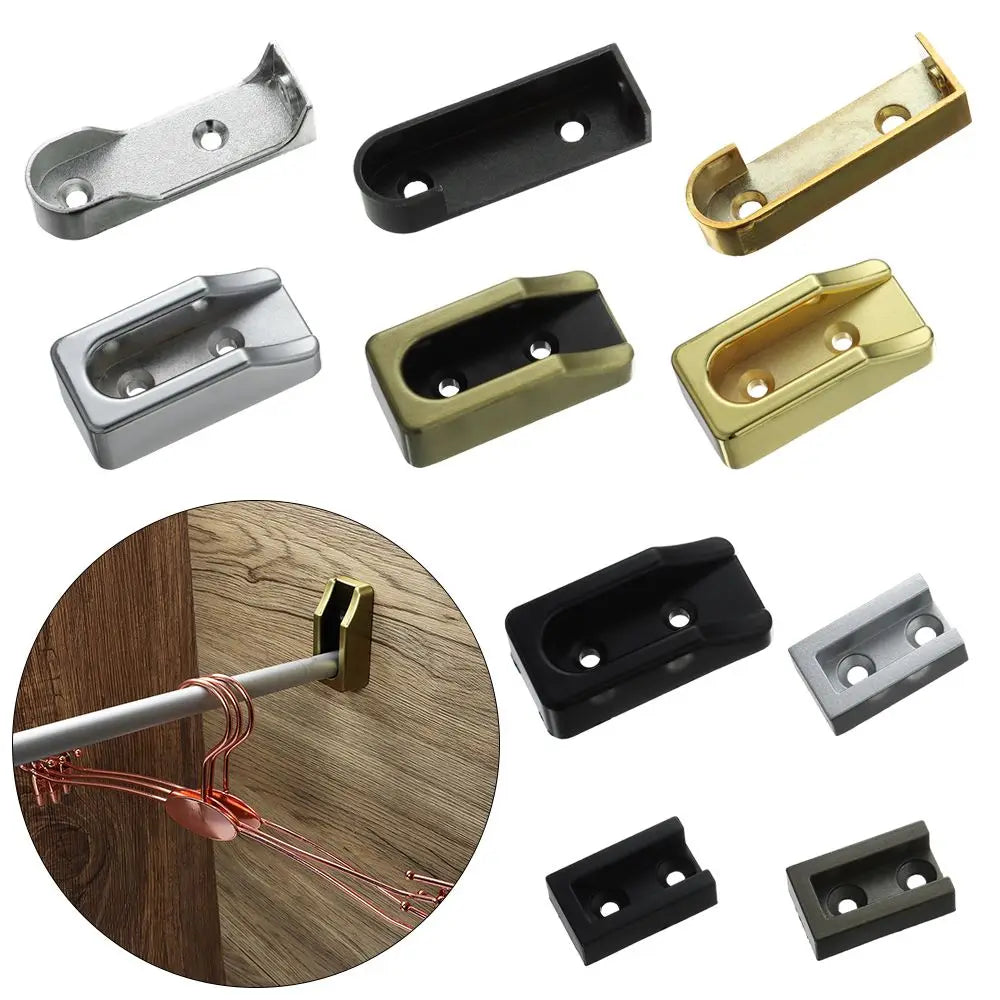 1PC Alloy Clothing Flange Closet Hang Support Tube Bracket Clothes Hanging Rod Holder Furniture Hardware Accessories Tool Oasis Select
