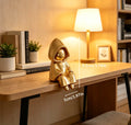 Mysterious Hooded Death Figurine 3DPrinted Cute Sitting Ghost Statue Computer Screen Decor Home Decor Miniature Desktop Ornament Oasis Select Gold Reaper