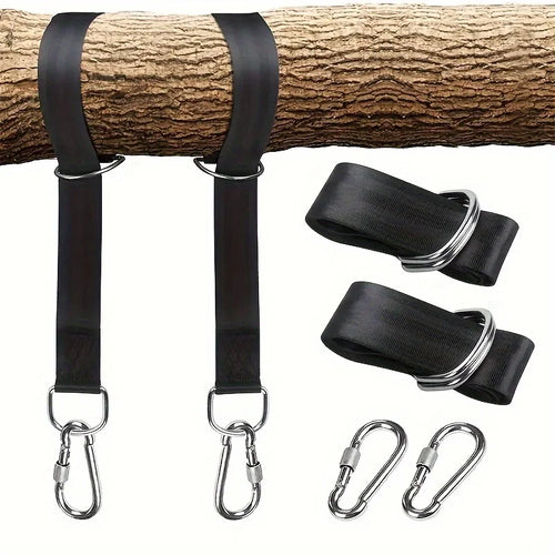 1/2pcs, Durable Hanging Belt, Hammock Swing Hanging Belt and Steel Alloy Hooks, Outdoor Camping Hiking Tools Hammock Accessories Oasis Select