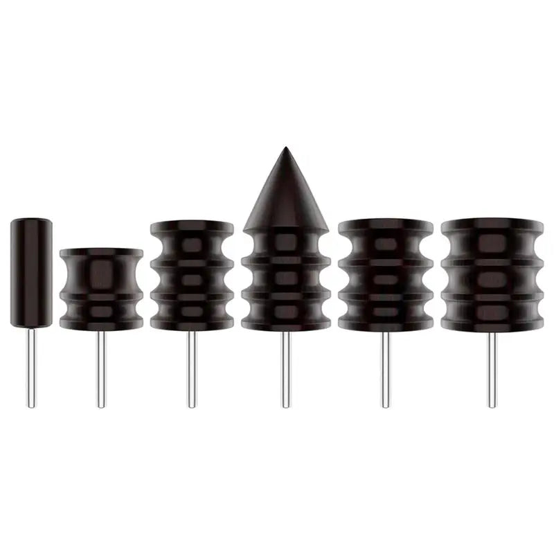 LIKE WISH Leather Burnisher Bits For Rotary Tools Set - 6 Piece Set Of Solid Tropical Sandalwood Burnishing Tools Kit Smooth Lea Oasis Select As shown