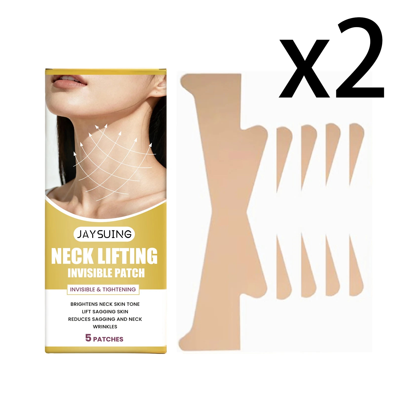Neck Lifting Patch Improve Neck Contour Reduce Fine Lines Relieve Double Chin Increase Skin Elasticity Neck Invisible Care Mask Oasis Select 2X5PCS